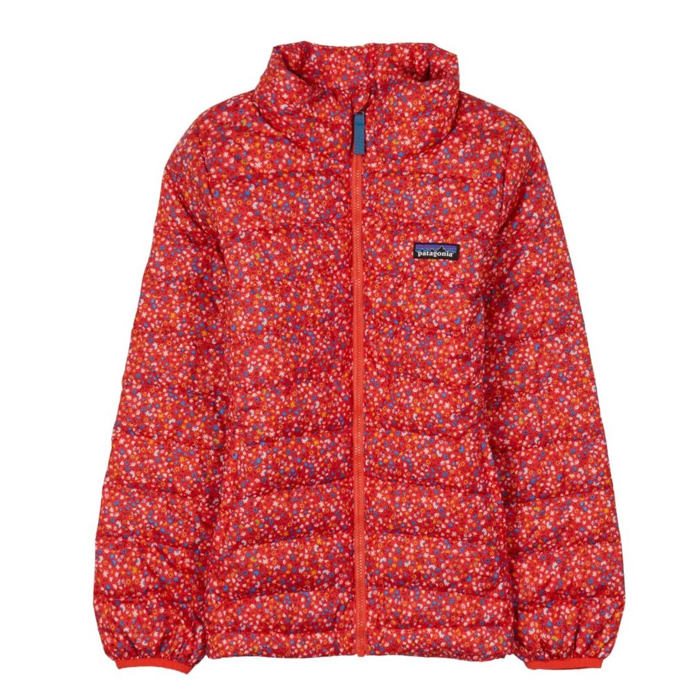 Patagonia Girls' Down Sweater Puffer Jacket, Flowers, Kids Size L/12